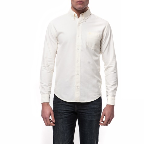 TIMBERLAND-Ανδρικό πουκάμισο TIMBERLAND λευκό-κίτρινο