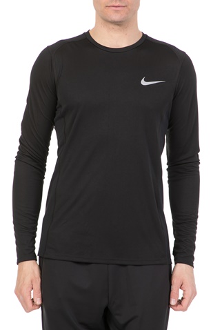 NIKE-Ανδρική μπλούζα για τρέξιμο Nike Dry Miler μαύρη