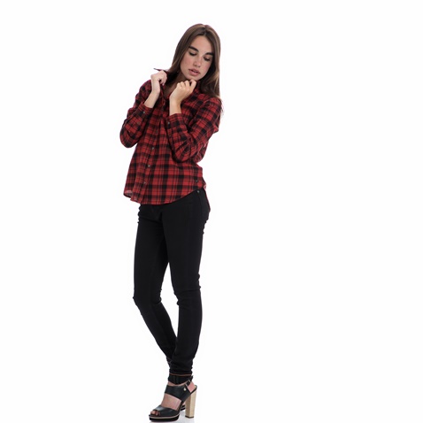 GARCIA JEANS-Γυναικείο πουκάμισο Garcia Jeans κόκκινο-μαύρο 
