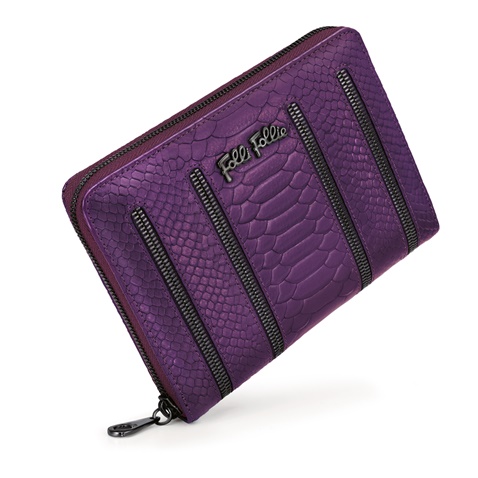 FOLLI FOLLIE-Γυναικείο πορτοφόλι με φερμουάρ Folli Follie μοβ