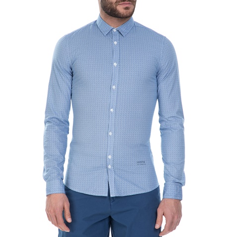GUESS-Ανδρικό πουκάμισο GUESS γαλάζιο 