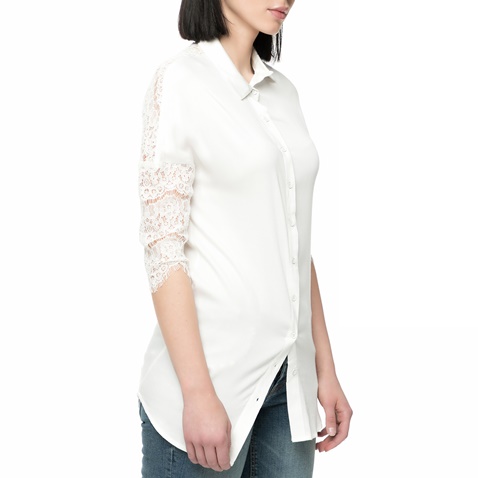 GUESS-Γυναικεία πουκαμίσα με δαντέλα Guess FELIPA λευκή