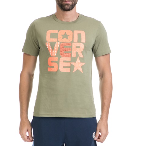 CONVERSE-Ανδρική μπλούζα CONVERSE χακί      