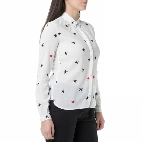 SCOTCH & SODA-Γυναικείο μακρυμάνικο πουκάμισο Scotch & Soda λευκό με αστέρια