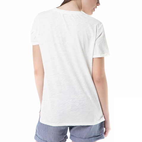 SCOTCH & SODA-Γυναικεία κοντομάνικη μπλούζα SCOTCH & SODA λευκή με στάμπα 