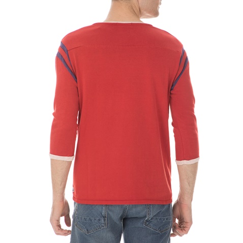 SCOTCH & SODA-Ανδρική μπλούζα με τρουακαρ μανίκι SCOTCH & SODA κόκκινη