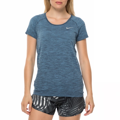 NIKE-Γυναικεία κοντομάνικη μπλούζα Nike γκρι-μπλε