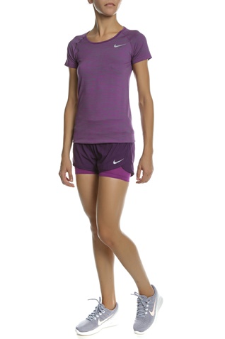 NIKE-Γυναικείο σορτς για τρέξιμο Nike FLX 2IN1 SHORT RIVAL μοβ