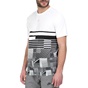 NIKE-Κοντομάνικη μπλούζα Nike λευκό-μαύρο μοτίβο 