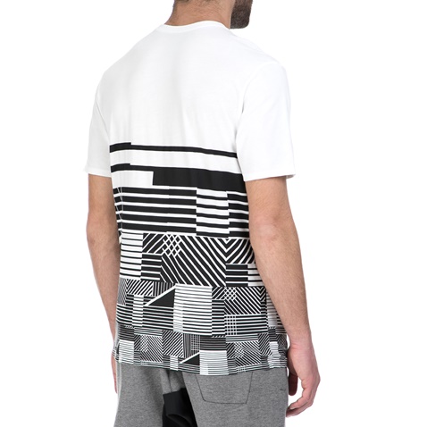 NIKE-Κοντομάνικη μπλούζα Nike λευκό-μαύρο μοτίβο 