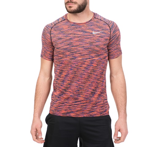 NIKE-Ανδρική αθλητική κοντομάνικη μπλούζα Nike DF KNIT πορτοκαλί-μαύρη