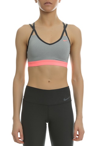 NIKE-Γυναικείο αθλητικό μπουστάκι Nike PRO INDY STRAPPY γκρι