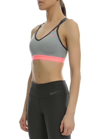 NIKE-Γυναικείο αθλητικό μπουστάκι Nike PRO INDY STRAPPY γκρι