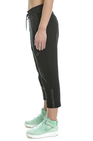 NIKE-Γυναικείο crop παντελόνι φόρμας Nike TCH FLC μαύρο