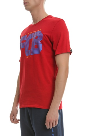 NIKE-Κοντομάνικη μπλούζα Nike κόκκινη με στάμπα Barcelona 