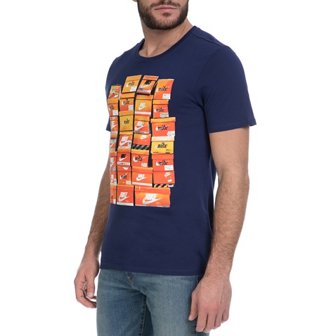 NIKE-Ανδρικό T-shirt ΝΙΚΕ NSW TEE VINTAGE SHOEBOX μπλε 