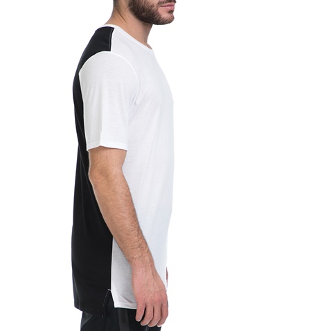 NIKE-Ανδρικό T-shirt NIKE NSW TEE TB DRPTL BND MESH λευκό-μαύρο 