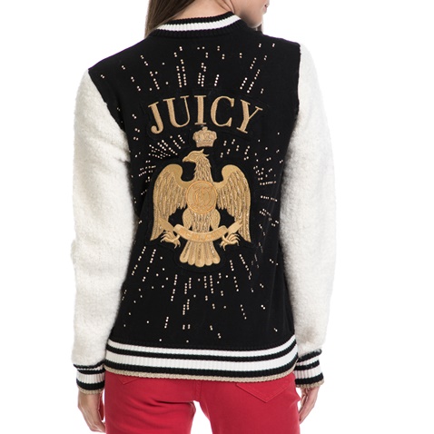 JUICY COUTURE-Γυναικείο τζάκετ JUICY COUTURE μαύρο λευκό