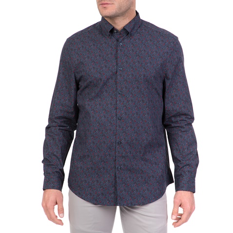 BEN SHERMAN-Ανδρικό μακρυμάνικο πουκάμισο MOD PRINT PAISLEY μπλε
