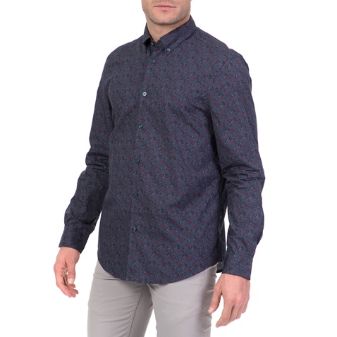 BEN SHERMAN-Ανδρικό μακρυμάνικο πουκάμισο MOD PRINT PAISLEY μπλε