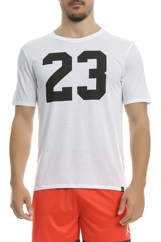 NIKE-Κοντομάνικη μπλούζα Nike Jordan 23 λευκή με στάμπα  
