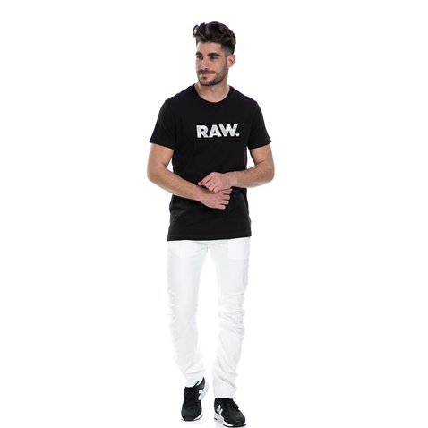 G-STAR RAW-Ανδρική κοντομάνικη μπλούζα G-Star Raw Mattow μαύρη με στάμπα