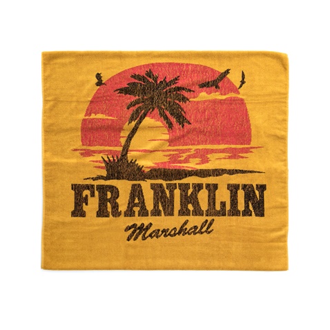 FRANKLIN & MARSHALL-Πετσέτα θαλάσσης FRANKLIN & MARSHALL πορτοκαλί-κόκκινη