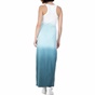 FRANKLIN & MARSHALL-Γυναικείο μακρύ φόρεμα Franklin & Marshall γαλάζιο - λευκό