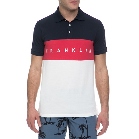 FRANKLIN & MARSHALL -Ανδρική πόλο μπλούζα Franklin & Marshall μπλε-λευκό-κόκκινο 