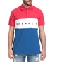 FRANKLIN & MARSHALL-Ανδρική polo μπλούζα Franklin & Marshall κόκκινο-λευκό-μπλε