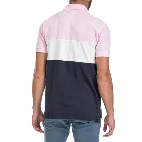 FRANKLIN & MARSHALL-Ανδρική μπλούζα FRANKLIN & MARSHALL μπλε-ροζ