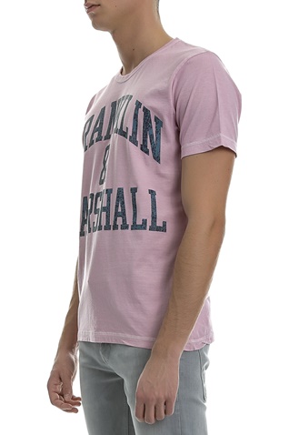 FRANKLIN & MARSHALL-Ανδρική μπλούζα Franklin & Marshall ροζ-μοβ