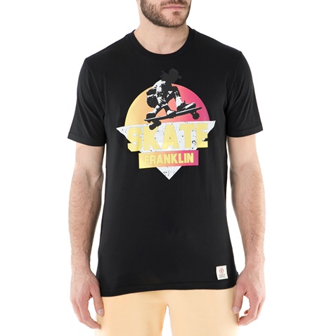 FRANKLIN & MARSHALL-Ανδρική κοντομάνικη μπλούζα FRANKLIN & MARSHALL μαύρη  
