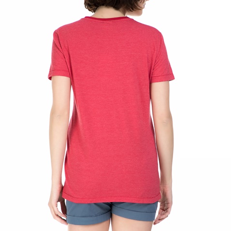 FRANKLIN & MARSHAL-Γυναικεία κοντομάνικη μπλούζα Franklin & Marshall κόκκινη