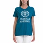 FRANKLIN & MARSHALL-Γυναικεία μπλούζα Franklin & Marshall πράσινη-μπλε