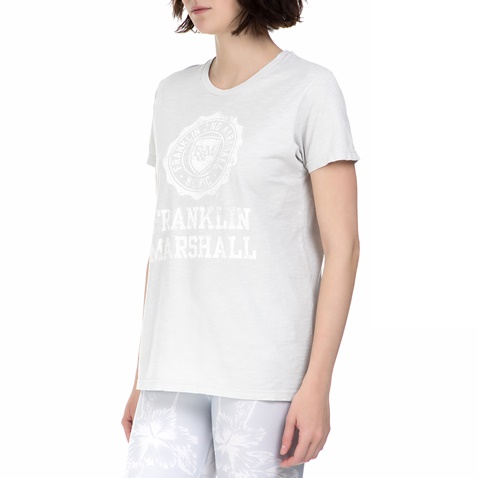 FRANKLIN & MARSHALL-Γυναικεία κοντομάνικη μπλούζα Franklin & Marshall λευκή