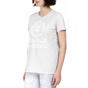 FRANKLIN & MARSHALL-Γυναικεία κοντομάνικη μπλούζα Franklin & Marshall λευκή