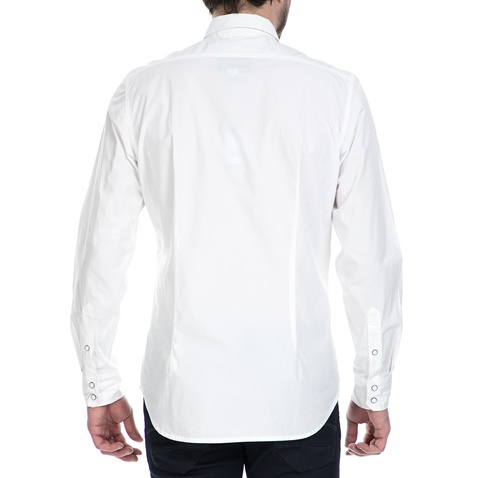 G-STAR RAW-Ανδρικό μακρυμάνικο πουκάμισο G-Star Raw Tacoma Deconstructed λευκό