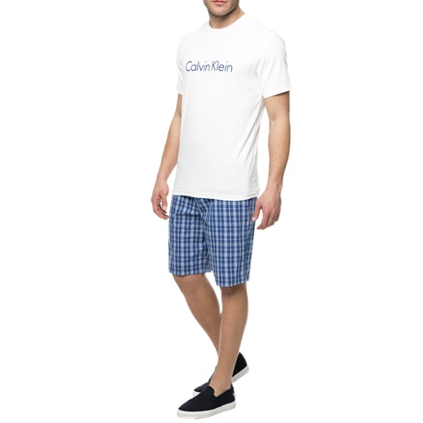 CK UNDERWEAR-Ανδρικό σετ πιτζάμες CK λευκό-μπλε 