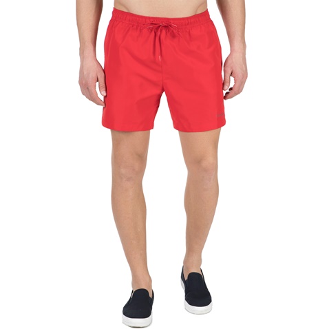 CK UNDERWEAR-Ανδρικό μαγιό βερμούδα MEDIUM DRAWSTRING CK Underwear κόκκινο