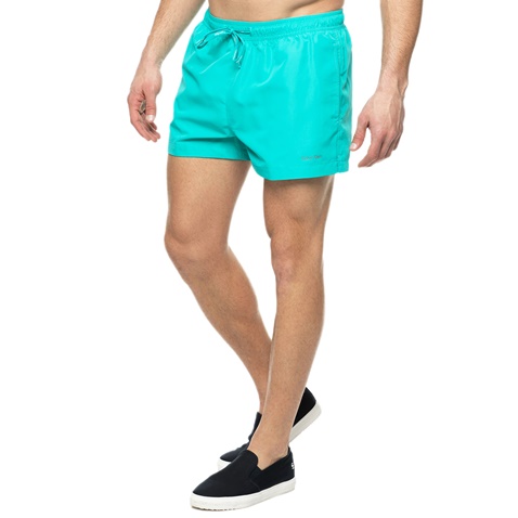 CK UNDERWEAR-Ανδρικό σορτς μαγιό DRAWSTRING CK Underwear πράσινο