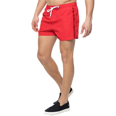 CK UNDERWEAR-Ανδρικό σορτς μαγιό  DRAWSTRING CK Underwear κόκκινο