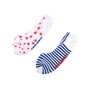 CONVERSE-Γυναικείο σετ κάλτσες CONVERSE άσπρες-μπλε-κόκκινες 