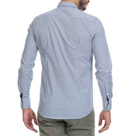 SSEINSE-Αντρικό πουκάμισο SSEINSE άσπρο-μπλε 
