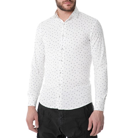 SSEINSE-Ανδρικό μακρυμάνικο πουκάμισο Sseinse CAMICIA M/L λευκό με print