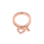 FOLLI FOLLIE-Γυναικείο επίχρυσο δαχτυλίδι FOLLI FOLLIE ροζ-χρυσό