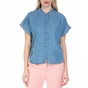 CALVIN KLEIN JEANS-Γυναικείο τζιν πουκάμισο με κρυφά κουμπιά Calvin Klein Jeans μπλε