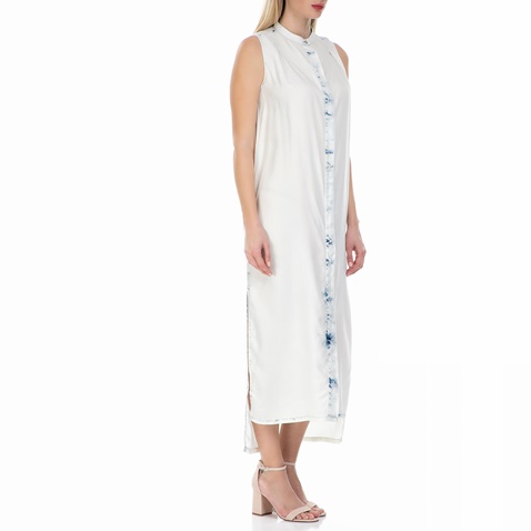 CALVIN KLEIN JEANS-Γυναικείο αμάνικο μάξι φόρεμα Calvin Klein Jeans λευκό