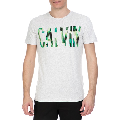 CALVIN KLEIN JEANS-Ανδρική κοντομάνικη μπλούζα Calvin Klein Jeans γκρι 