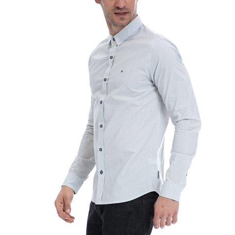 CALVIN KLEIN JEANS-Ανδρικό πουκάμισο CALVIN KLEIN JEANS λευκό